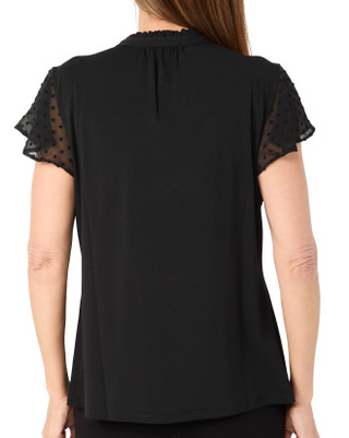 Thumbnail 2: Adrianna Papell Adrianna Papell Womens Clip Dot Flutter Sleeve Top 