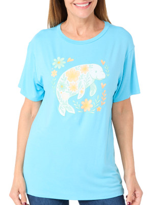 Thumbnail 1: Chubby Mermaids Chubby Mermaids Womens Manatee Meet & Greet T-Shirt 