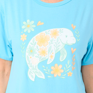 Thumbnail 3: Chubby Mermaids Chubby Mermaids Womens Manatee Meet & Greet T-Shirt 