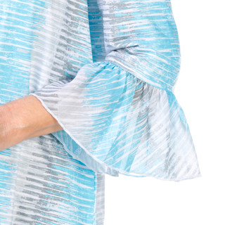 Thumbnail 4: Erin London Erin London Petite 3/4 Sleeve Flounce Print Slub Top 