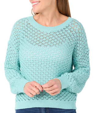 Thumbnail 3: Pink Rose Pink Rose Juniors Sage Pointelle Knit Sweater 