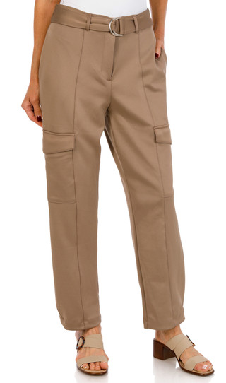 Thumbnail 1: NY COLLECTION NY Collection Petite Belted Cargo Scuba Pants 
