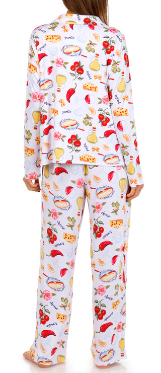Thumbnail 2: JACLYN Jaclyn Womens 2 Pc Long Sleeve Top & Pants Pajama Set 