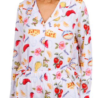 Thumbnail 3: JACLYN Jaclyn Womens 2 Pc Long Sleeve Top & Pants Pajama Set 