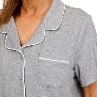 Thumbnail 2: Como Como Womens 3 Pc Short Sleeve Top Pants & Shorts Pajama Set 