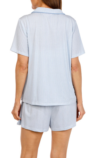 Thumbnail 5: Como Como Womens 3 Pc Short Sleeve Top Pants & Shorts Pajama Set 