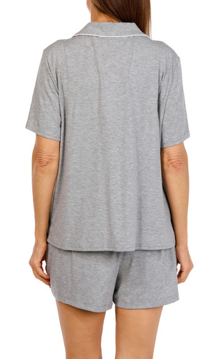 Thumbnail 4: Como Como Womens 3 Pc Short Sleeve Top Pants & Shorts Pajama Set 