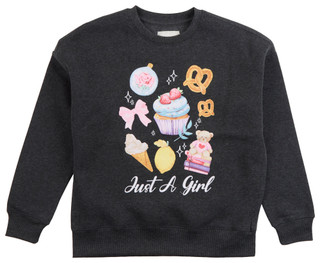 Thumbnail 1: No Comment No Comment Big Girls Just A Girl Fleece Crew Neck Sweater 