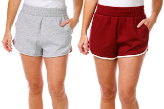 Thumbnail 1: 90 Degree 90 Degree Womens Active 2 Pk Scuba Cardio Tulip Hem Shorts 