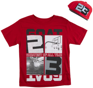 Thumbnail 1: BAILEYS OG Hustle Big Boy 2 Pc 23 GOAT Graphic Short Sleeve Tee 