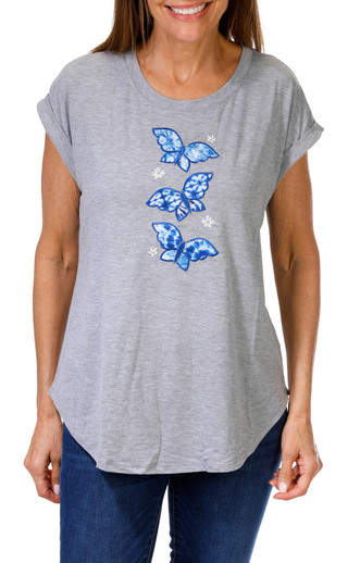 Thumbnail 1: TruSelf Women's Butterfly Casual Top 