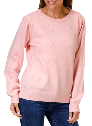 Thumbnail 1: ADRIENNE VITTADINI Women's Bubble Heart Pullover Sweater 
