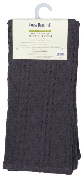 Thumbnail 2: House Beautiful Essentials 4 Pk Kitchen Towel Set 