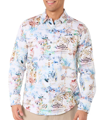 Thumbnail 1: ROBERT GRAHAM Robert Graham Mens Long Sleeve Floral Button Down Shirt 