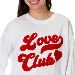 Thumbnail 2: No Comment No Comment Juniors Long Sleeve Love Club Patch Sweater 