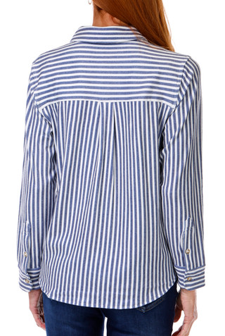 Thumbnail 2: Philosophy Philosophy Womens Long Sleeve Stripe Button Down Top 