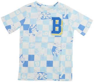 Thumbnail 1: BLUEY Bluey Little Boys Short Sleeve Checkerboard T-Shirt 