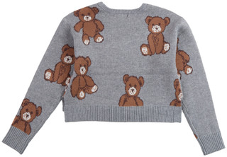 Thumbnail 2: No Comment No Comment Big Girls Long Sleeve Teddy Bear Knit Sweater 