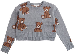 Thumbnail 1: No Comment No Comment Big Girls Long Sleeve Teddy Bear Knit Sweater 
