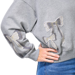 Thumbnail 2: Driftwood Driftwood Womens Long Sleeve Cotton Bow Hoodie Sweatshirt 