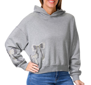 Thumbnail 1: Driftwood Driftwood Womens Long Sleeve Cotton Bow Hoodie Sweatshirt 