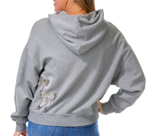 Thumbnail 3: Driftwood Driftwood Womens Long Sleeve Cotton Bow Hoodie Sweatshirt 