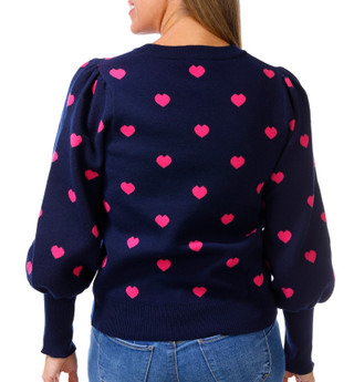 Thumbnail 2: Nanette Lepore Nanette Lepore Womens Valentine Heart Puff Sleeve Sweater 