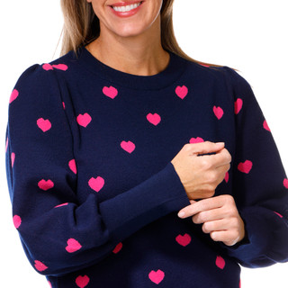 Thumbnail 3: Nanette Lepore Nanette Lepore Womens Valentine Heart Puff Sleeve Sweater 
