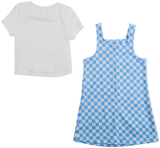 Thumbnail 2: Rare Editions Rare Editions Little Girls 2 Pc Checker Patch Dress Set 