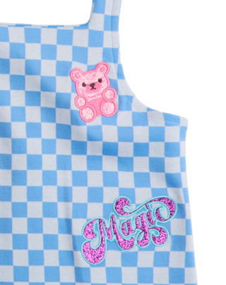 Thumbnail 4: Rare Editions Rare Editions Little Girls 2 Pc Checker Patch Dress Set 
