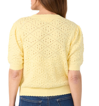 Thumbnail 2: Cyrus Cyrus Womens Short Sleeve Open Knit Button Down Sweater 