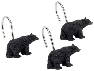 Thumbnail 1: Avanti Avanti Black Bear 12-pc. Shower Curtain Hooks 
