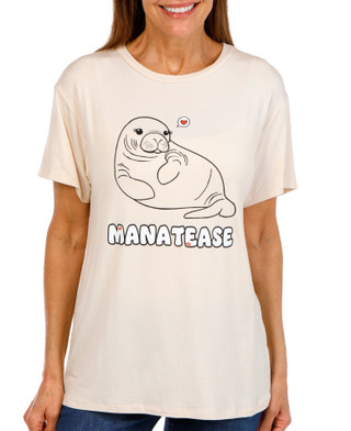Thumbnail 1: Chubby Mermaids Chubby Mermaids Womens Short Sleeve Manatease Graphic Top 