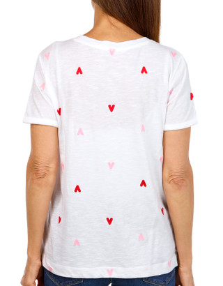 Thumbnail 2: Philosophy Philosophy Womens Short Sleeve Valentines Hearts Tee 