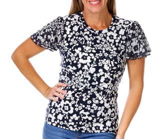 Thumbnail 1: Tommy Hilfiger Tommy Hilfiger Womens Short Sleeve Floral Crew Neck Top 