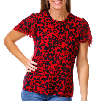 Thumbnail 1: Tommy Hilfiger Tommy Hilfiger Womens Short Sleeve Floral Top 