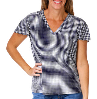Thumbnail 1: Tommy Hilfiger Tommy Hilfiger Womens Short Sleeve Houndstooth Top 