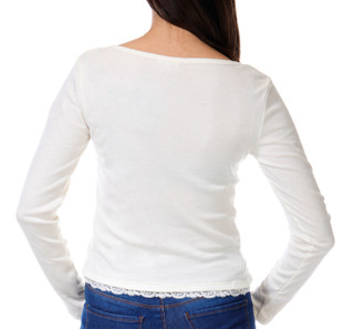 Thumbnail 2: Pink Rose Pink Rose Juniors Long Sleeve Floral Lace Top 
