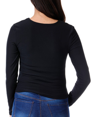 Thumbnail 2: Pink Rose Pink Rose Juniors Long Sleeve 2 Pk Solid Tops 