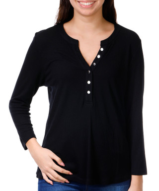 Thumbnail 1: Skyes The Limit Skye's the Limit Juniors Long Sleeve Quarter Buttoned Top 