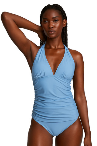 Thumbnail 1: BEACH PARTY Beach Party Womens V-Neck Halter Tankini Swimsuit Set 