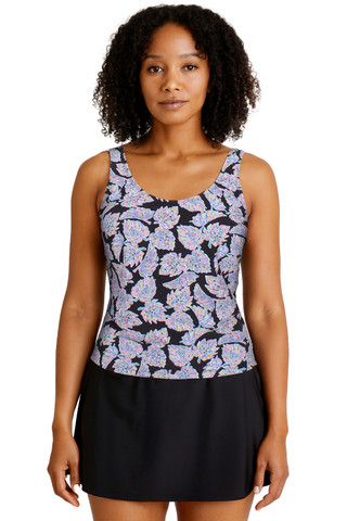 Thumbnail 1: Caribbean Sand Caribbean Sand Womens Scoop Neck Two Piece Skirtini Set 
