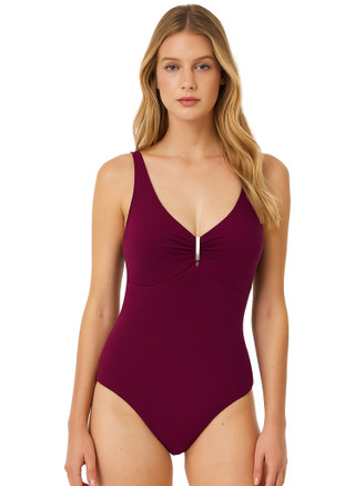Thumbnail 1: Caribbean Sand Caribbean Sand Womens Textured Underwire One Piece Swimsuit 