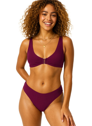 Thumbnail 1: Caribbean Sand Caribbean Sand Womens Solid Textured Two Piece Swimsuit 