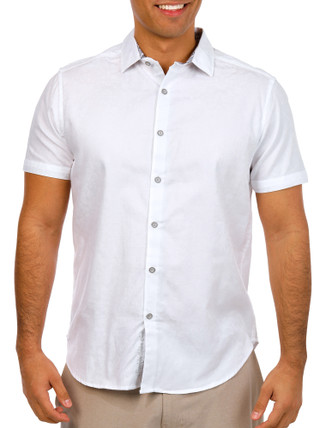 Thumbnail 1: ROBERT GRAHAM Robert Graham Mens Short Sleeve Bayview Button Down Shirt 