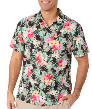 Thumbnail 1: Caribbean Joe Caribbean Joe Mens Midnight Palms Button Down Shirt 