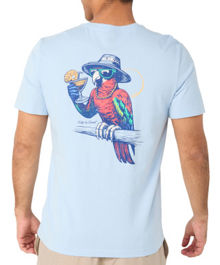 Thumbnail 2: Life is Good Life Is Good Mens Short Sleeve Good Vibes Parrot Tee 