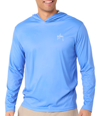 Thumbnail 2: Guy Harvey Guy Harvey Men's Long Sleeve Marlin Springs Hooded Shirt 