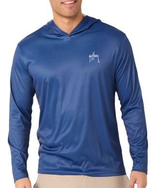 Thumbnail 2: Guy Harvey Guy Harvey Men's Long Sleeve Florida Mahi Hooded Shirt 