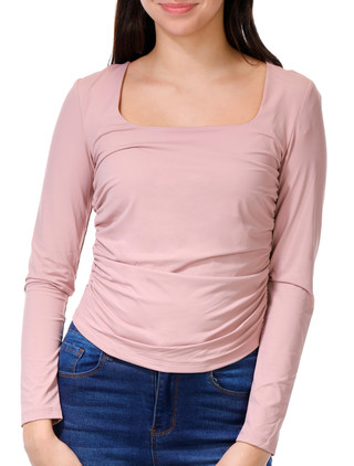 Thumbnail 4: Pink Rose Pink Rose Juniors Long Sleeve 2 Pk Solid Tops 